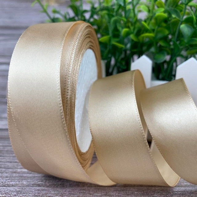 25 Yards/Roll 15mm Silk Satin Ribbons For Crafts Bow Handmade Gift Wrapping Christmas Wedding Decorative Ribbon 6/10/15/20/25/40/50mm - KiwisLove