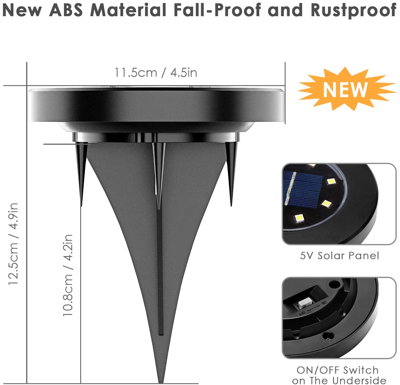 8PCS LED  Solar Power Buried Lights Ground Lamp  Garden Outdoor Path Way  Underground Lamps - KiwisLove