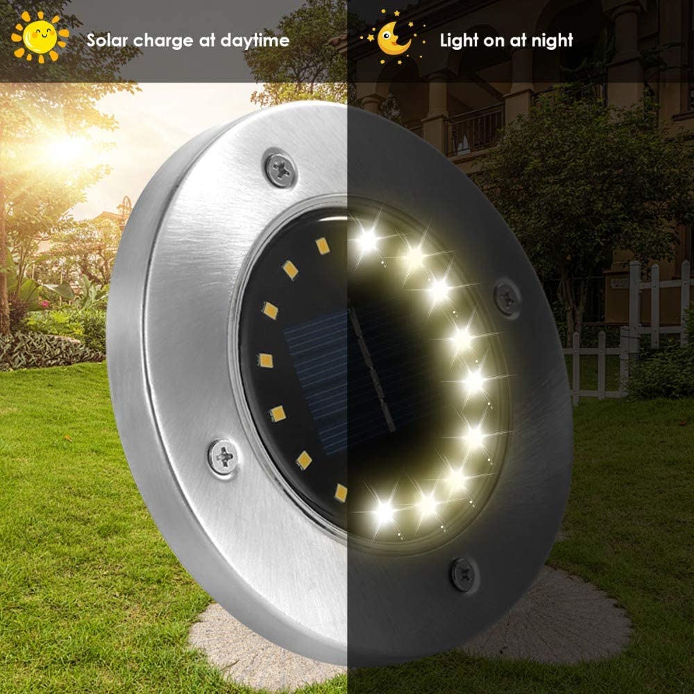 8PCS LED  Solar Power Buried Lights Ground Lamp  Garden Outdoor Path Way  Underground Lamps - KiwisLove