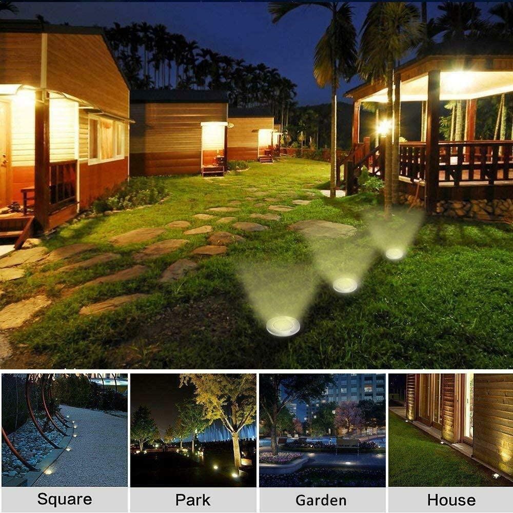 8PCS LED  Solar Power Buried Lights Ground Lamp  Garden Outdoor Path Way  Underground Lamps - KiwisLove
