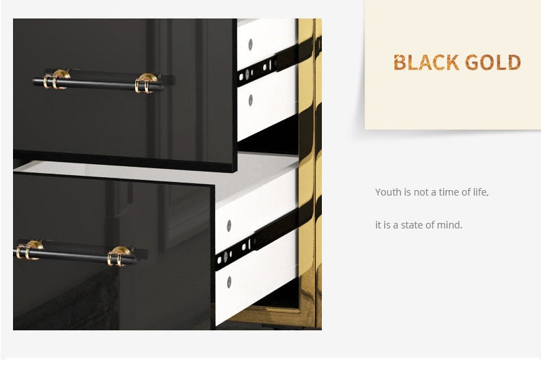 KAK Zinc Alloy Black Gold Door Handles Pulls - KiwisLove