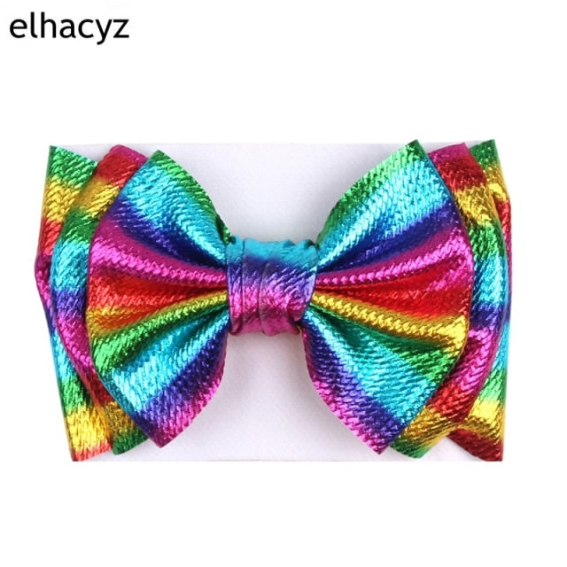 2021 NEW Big Bow Headband Pearl Flower Turban Girls Fabric Elastic Hair Band - KiwisLove