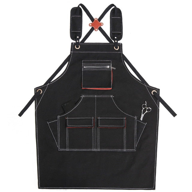 Durable Heavy Duty Unisex Canvas Work Apron  Cross-Back Straps Adjustable - KiwisLove