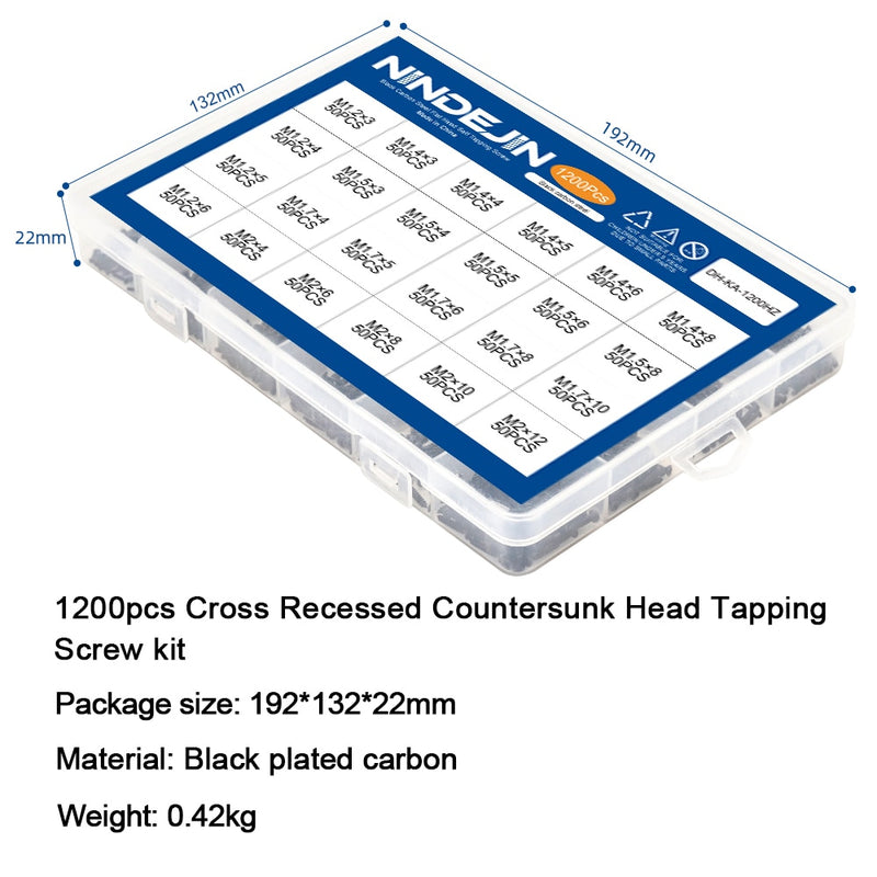 1200pcs plated Countersunk flat head tapping screws with cross recessed - KiwisLove