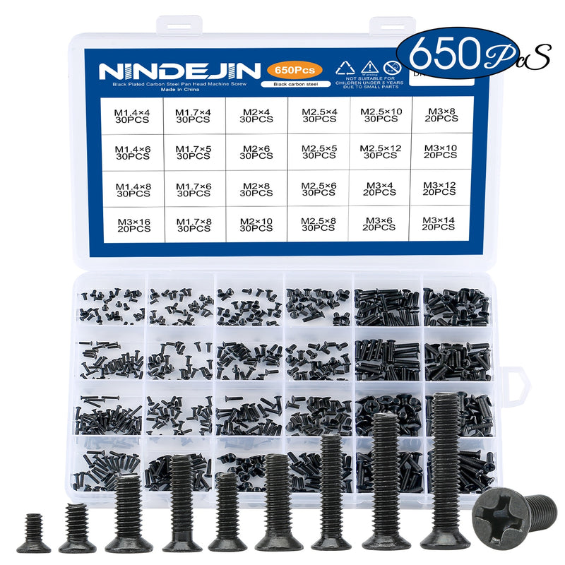 NINDEJIN 650 pcs countersunk flat head  mini screw set  notebook laptop - KiwisLove