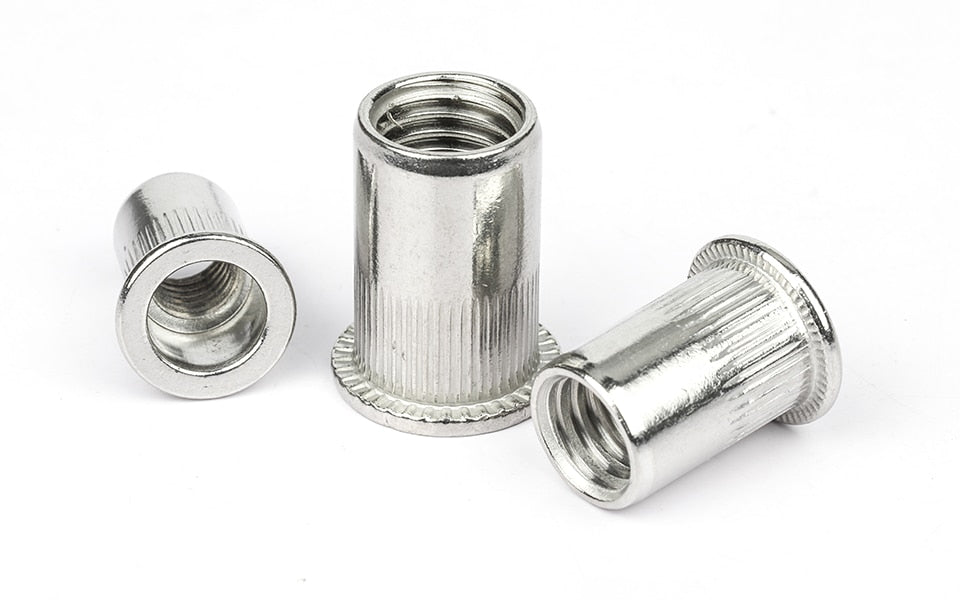 NINDEJIN 85 pcs Blind Rivet Nut Rivnut Flat Head Threaded Insert Nut Kit - KiwisLove