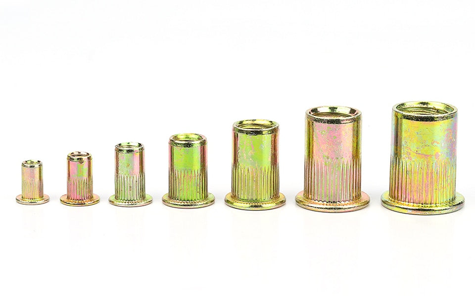 NINDEJIN 166pcs Blind Rivet Nut Rivnut Flat Head Threaded Insert Nut Kit - KiwisLove