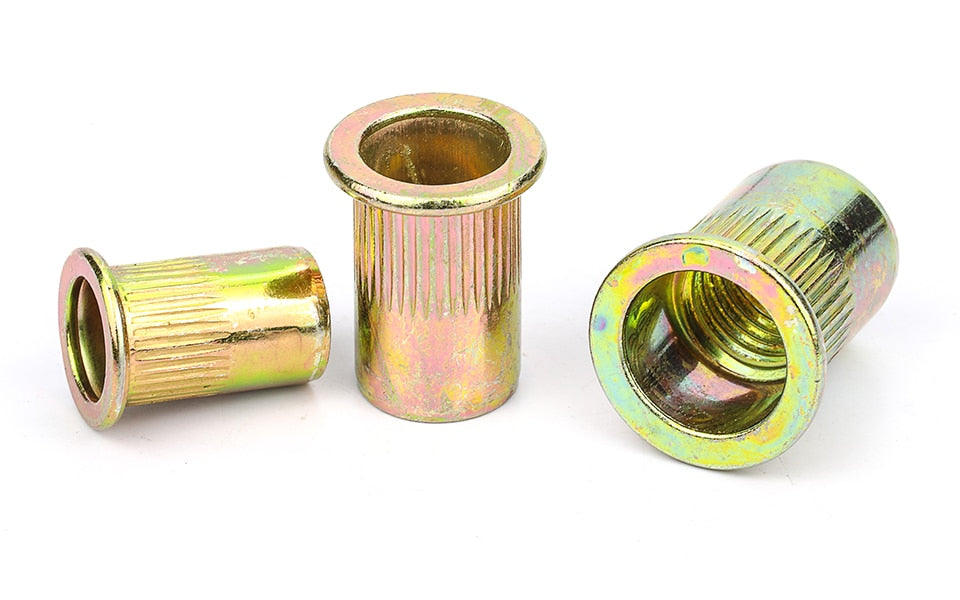 NINDEJIN 166pcs Blind Rivet Nut Rivnut Flat Head Threaded Insert Nut Kit - KiwisLove