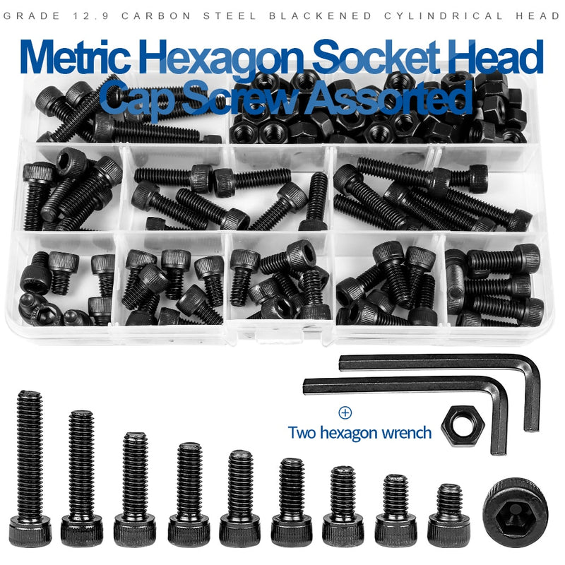 NINDEJIN hex hexagon socket head cap screw nut 12.9 grade carbon steel - KiwisLove