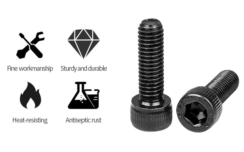 NINDEJIN hex hexagon socket head cap screw nut 12.9 grade carbon steel - KiwisLove