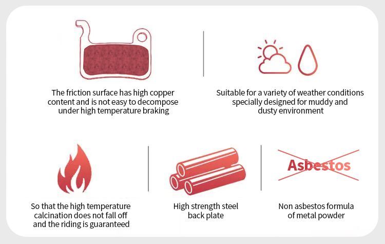 4 Pcs Resin MTB Cycling Bike Disc  Brake Pads  Shimano  Deore BR  Auriga Comp Drako Aquila Hylex - KiwisLove