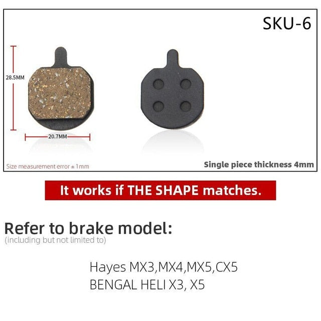 4 Pcs Resin MTB Cycling Bike Disc  Brake Pads  Shimano  Deore BR  Auriga Comp Drako Aquila Hylex - KiwisLove