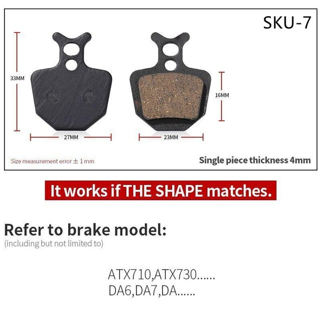 4 Pcs Resin MTB Cycling Bike Disc  Brake Pads  Shimano  Deore BR  Auriga Comp Drako Aquila Hylex - KiwisLove