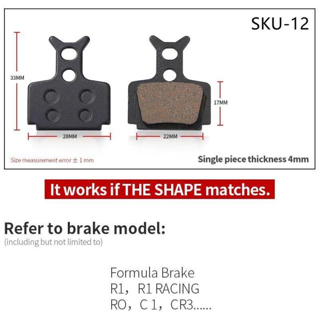 4 Pcs Resin MTB Cycling Bike Disc  Brake Pads  Shimano  Deore BR  Auriga Comp Drako Aquila Hylex - KiwisLove