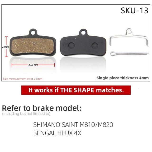 4 Pcs Resin MTB Cycling Bike Disc  Brake Pads  Shimano  Deore BR  Auriga Comp Drako Aquila Hylex - KiwisLove