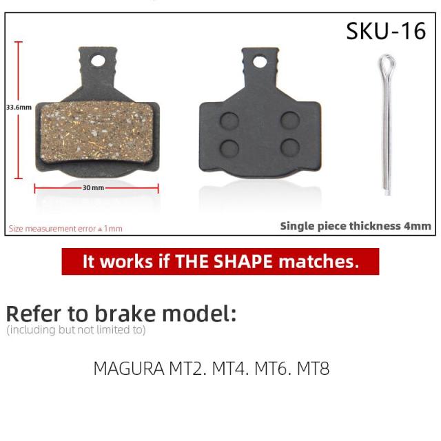 4 Pcs Resin MTB Cycling Bike Disc  Brake Pads  Shimano  Deore BR  Auriga Comp Drako Aquila Hylex - KiwisLove