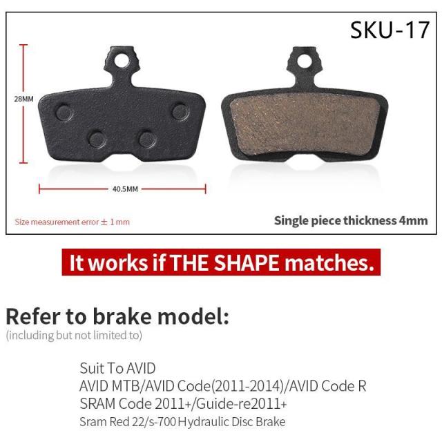 4 Pcs Resin MTB Cycling Bike Disc  Brake Pads  Shimano  Deore BR  Auriga Comp Drako Aquila Hylex - KiwisLove