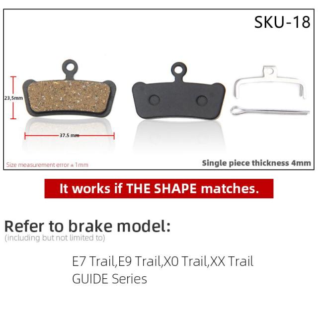 4 Pcs Resin MTB Cycling Bike Disc  Brake Pads  Shimano  Deore BR  Auriga Comp Drako Aquila Hylex - KiwisLove