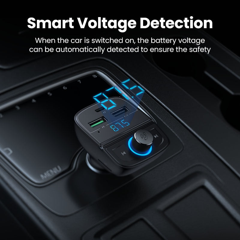UGREEN Quick Charge 4.0 Car Charger for Phone FM Transmitter Bluetooth Car Kit Audio MP3 Player Fast Dual USB Car Phone Charger - KiwisLove