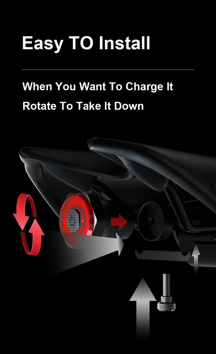 NEWBOLER Smart Bicycle Rear Light Auto Start/Stop Brake Sensing - KiwisLove