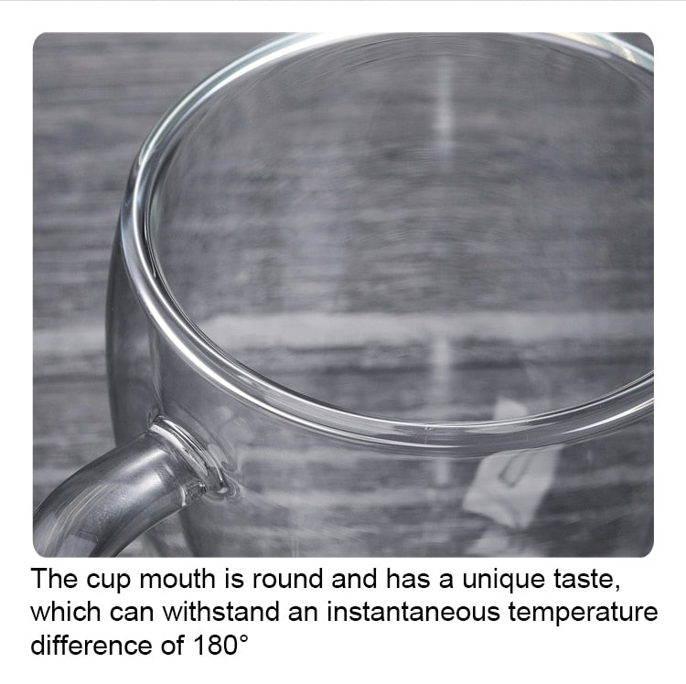 Transparent glass coffee cup milk whiskey tea beer double creative heat resistant cocktail Vodka wine - KiwisLove