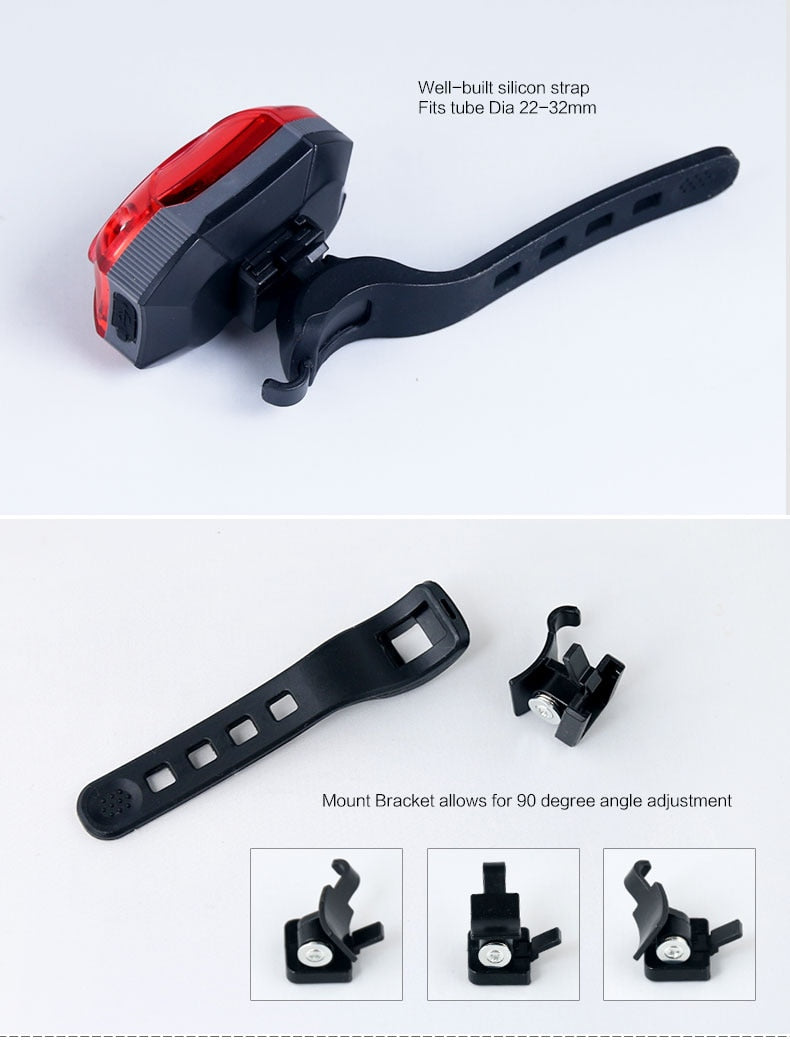 Raypal 3W USB Rechargeable Rear Back Bicycle Light Rain Water Proof LED Bycicle Light Safety Cycling Bike Tail Lamp Taillight - KiwisLove