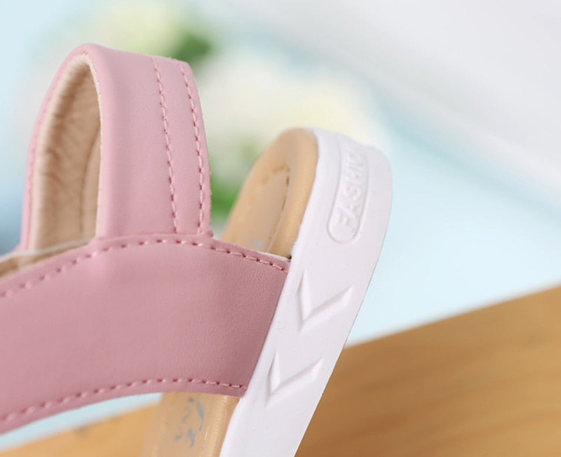 Girls Sandals Gladiator Flowers Sweet Soft Summer Floral Sandals - KiwisLove