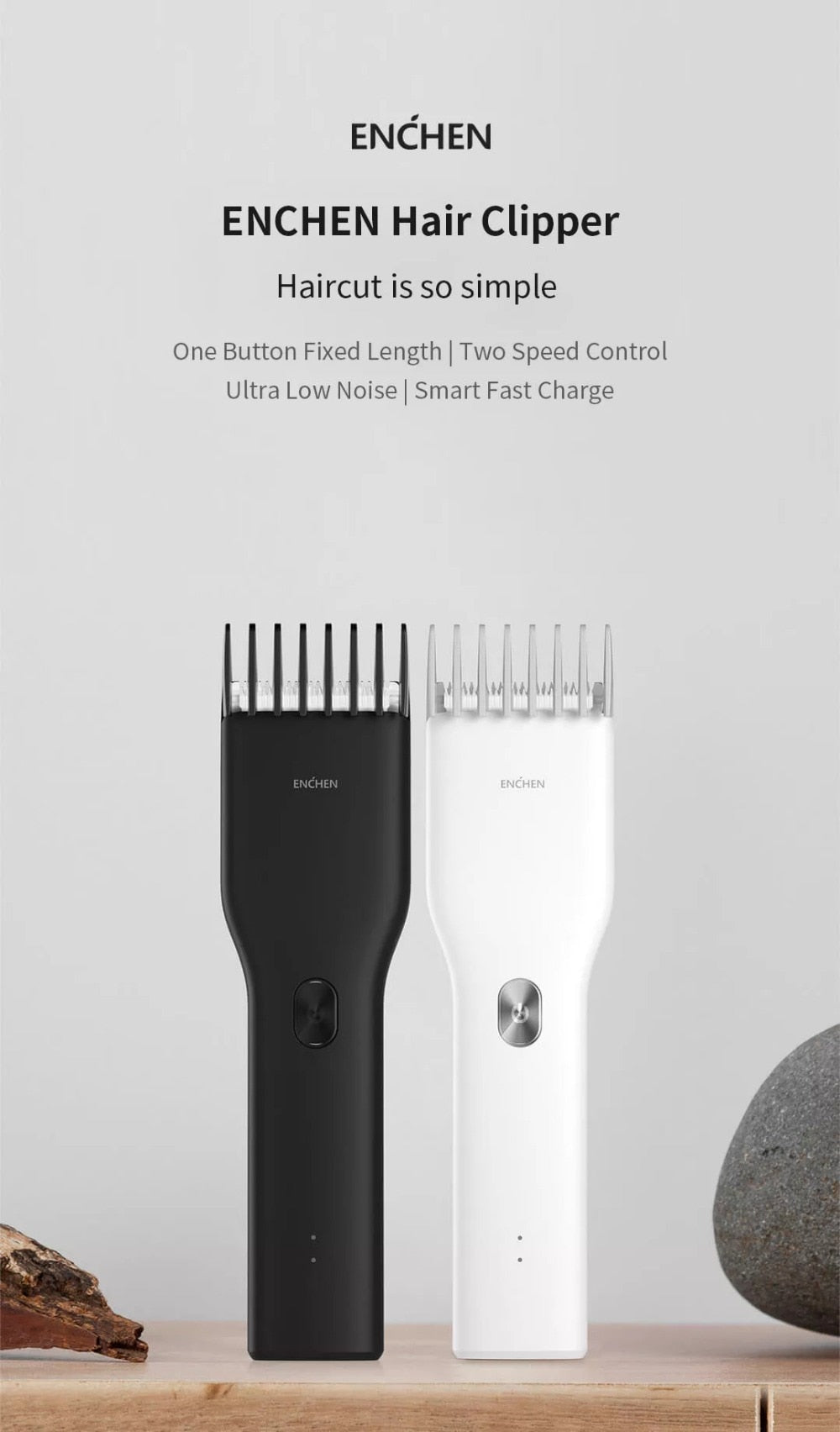 ENCHEN Boost Hair Clippers for Men Children Family Use Rechargeable black - KiwisLove
