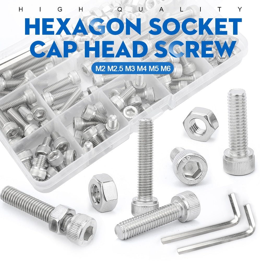 NINDEJIN Hex Hexagon socket cap head screws set allen head screw kit - KiwisLove