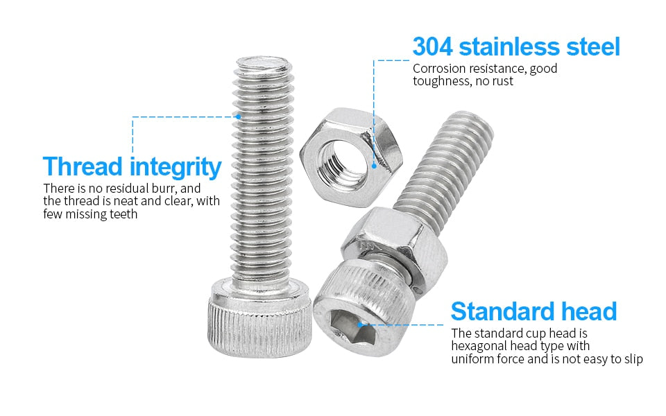 NINDEJIN Hex Hexagon socket cap head screws set allen head screw kit - KiwisLove