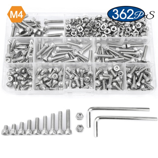 NINDEJIN Hex Hexagon socket cap head screws set allen head screw kit - KiwisLove