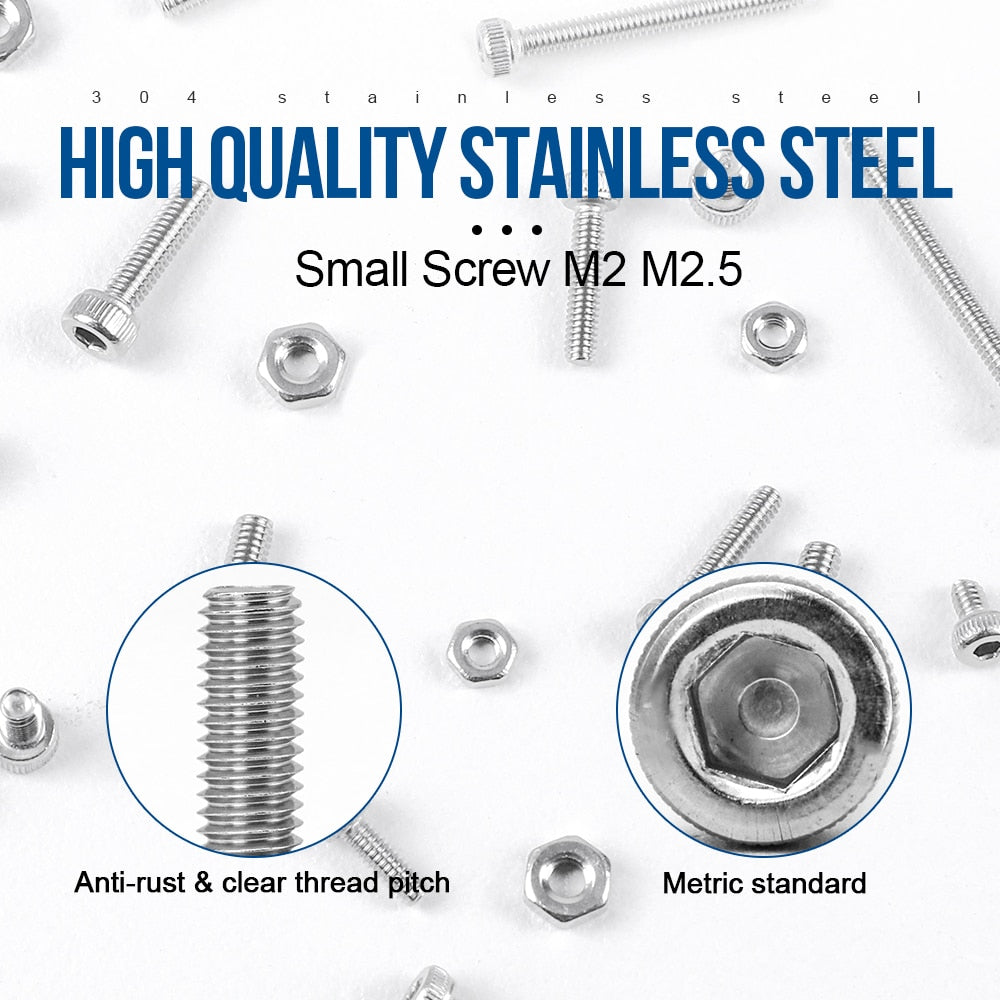 1322pcs Hexagon Socket Head Cap Screw Nut Countersunk Button Head - KiwisLove