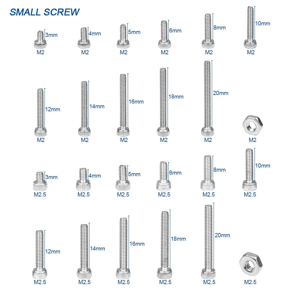 1322pcs Hexagon Socket Head Cap Screw Nut Countersunk Button Head - KiwisLove