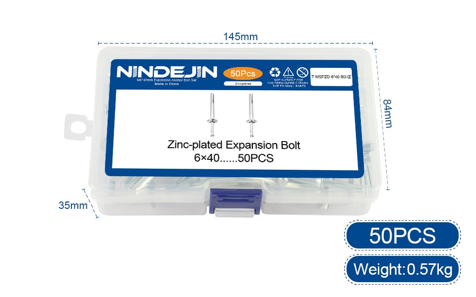 NINDEJIN Hammer Drive Rivet Pin Anchor Set Zinc Alloy Concrete Block Brick - KiwisLove