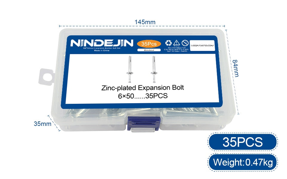 NINDEJIN Hammer Drive Rivet Pin Anchor Set Zinc Alloy Concrete Block Brick - KiwisLove