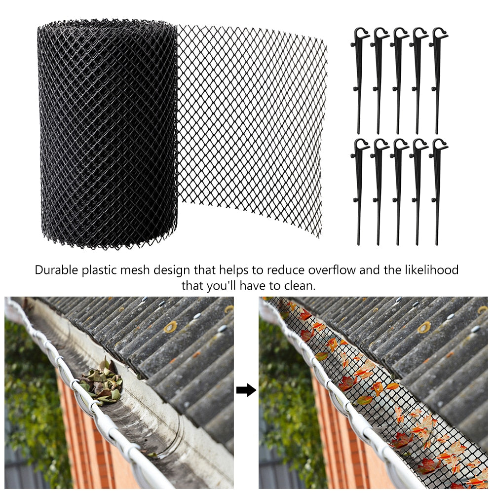 6m Gutter Guard Mesh Protector + 10 Stakes Set - KiwisLove