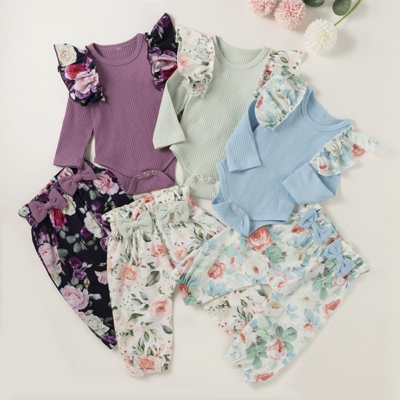 Baby Girls  Long Sleeve +  Pants 2 pcs set - KiwisLove