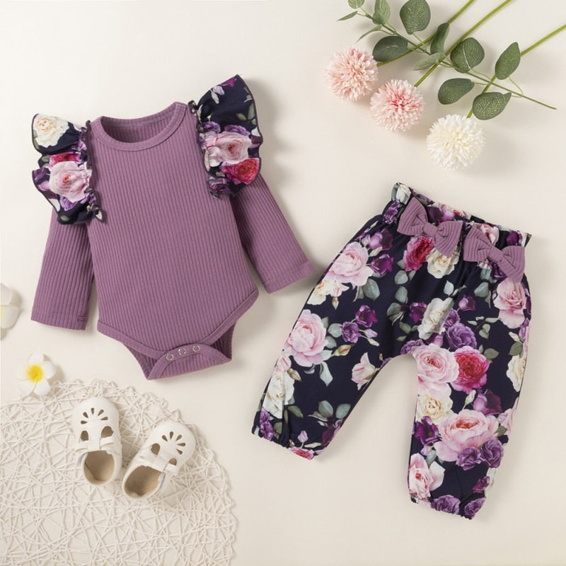 Baby Girls  Long Sleeve +  Pants 2 pcs set - KiwisLove
