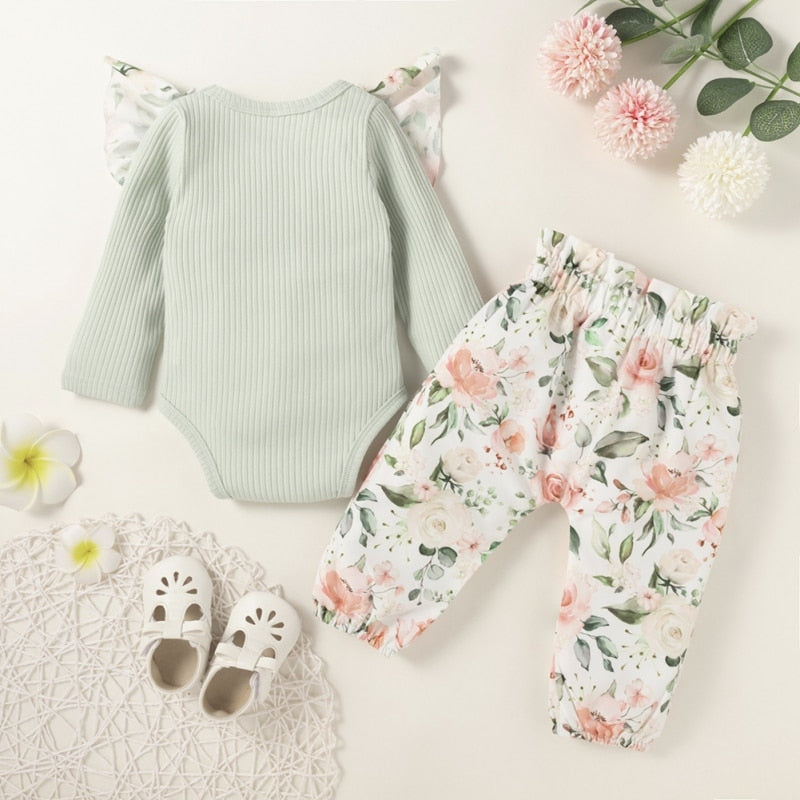 Baby Girls  Long Sleeve +  Pants 2 pcs set - KiwisLove
