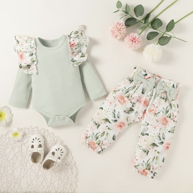 Baby Girls  Long Sleeve +  Pants 2 pcs set - KiwisLove