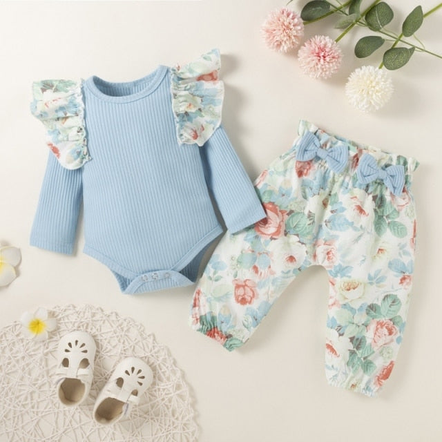 Baby Girls  Long Sleeve +  Pants 2 pcs set - KiwisLove
