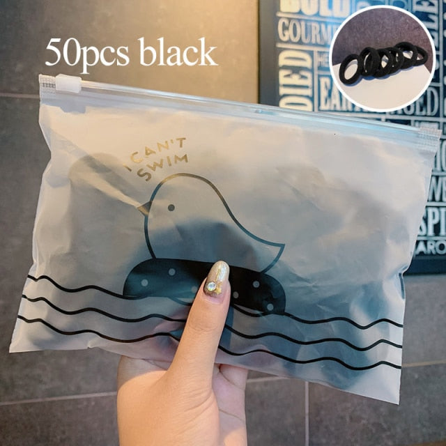 50/100pcs Girls Colorful Nylon Small Elastic Hair Bands kids Ponytail Holder Scrunchie - KiwisLove