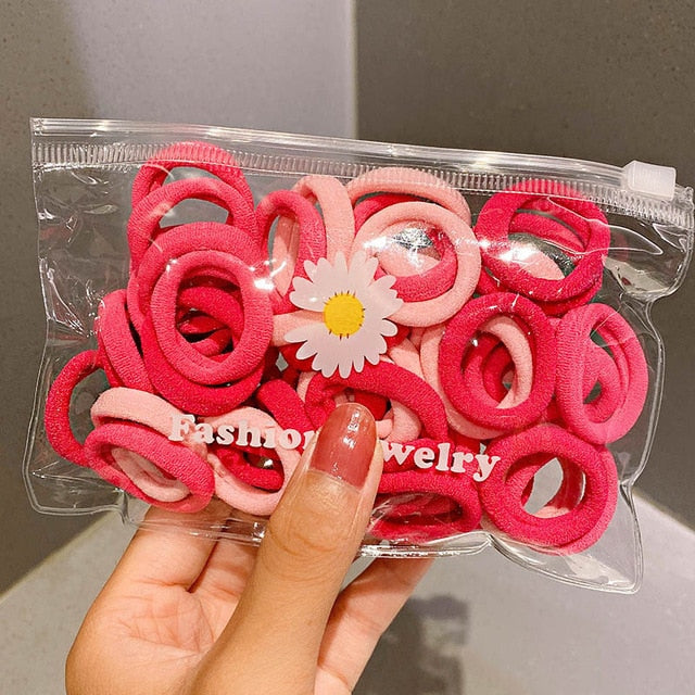 50/100pcs Girls Colorful Nylon Small Elastic Hair Bands kids Ponytail Holder Scrunchie - KiwisLove