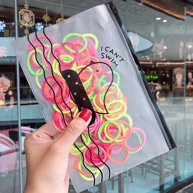 50/100pcs Girls Colorful Nylon Small Elastic Hair Bands kids Ponytail Holder Scrunchie - KiwisLove