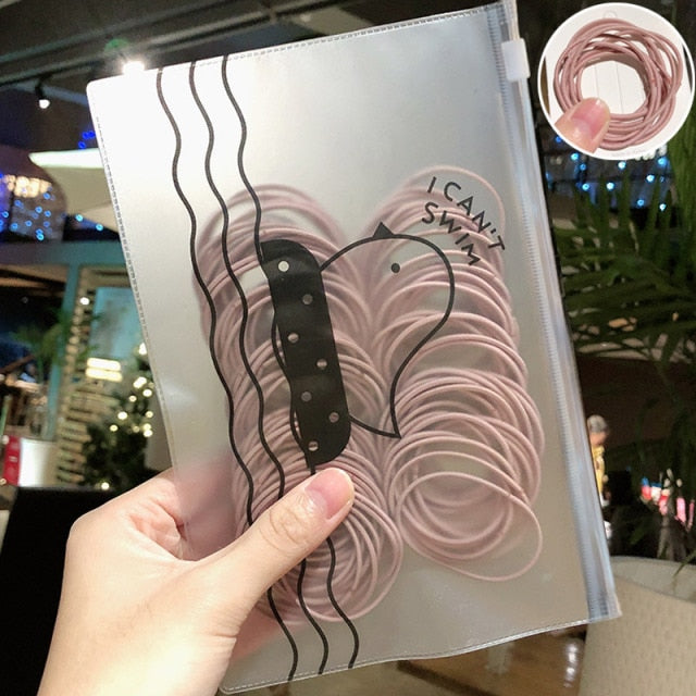 50/100pcs Girls Colorful Nylon Small Elastic Hair Bands kids Ponytail Holder Scrunchie - KiwisLove