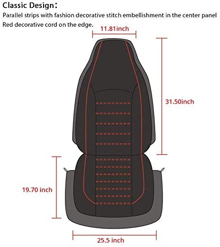 PU Front Seat Covers High Back Bucket Seat Cover Fit Most Cars, Trucks, SUVS, 2 PCS Auto Seat Covers - KiwisLove