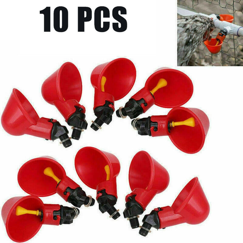 5/10pcs Plastic Automatic Drinker Water Drinking Cups Bird Chicken feeder Poultry - KiwisLove