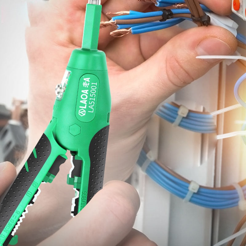 LAOA Multifunction Wire Stripping Pliers Screwdriver Test Pencil Electrical - KiwisLove