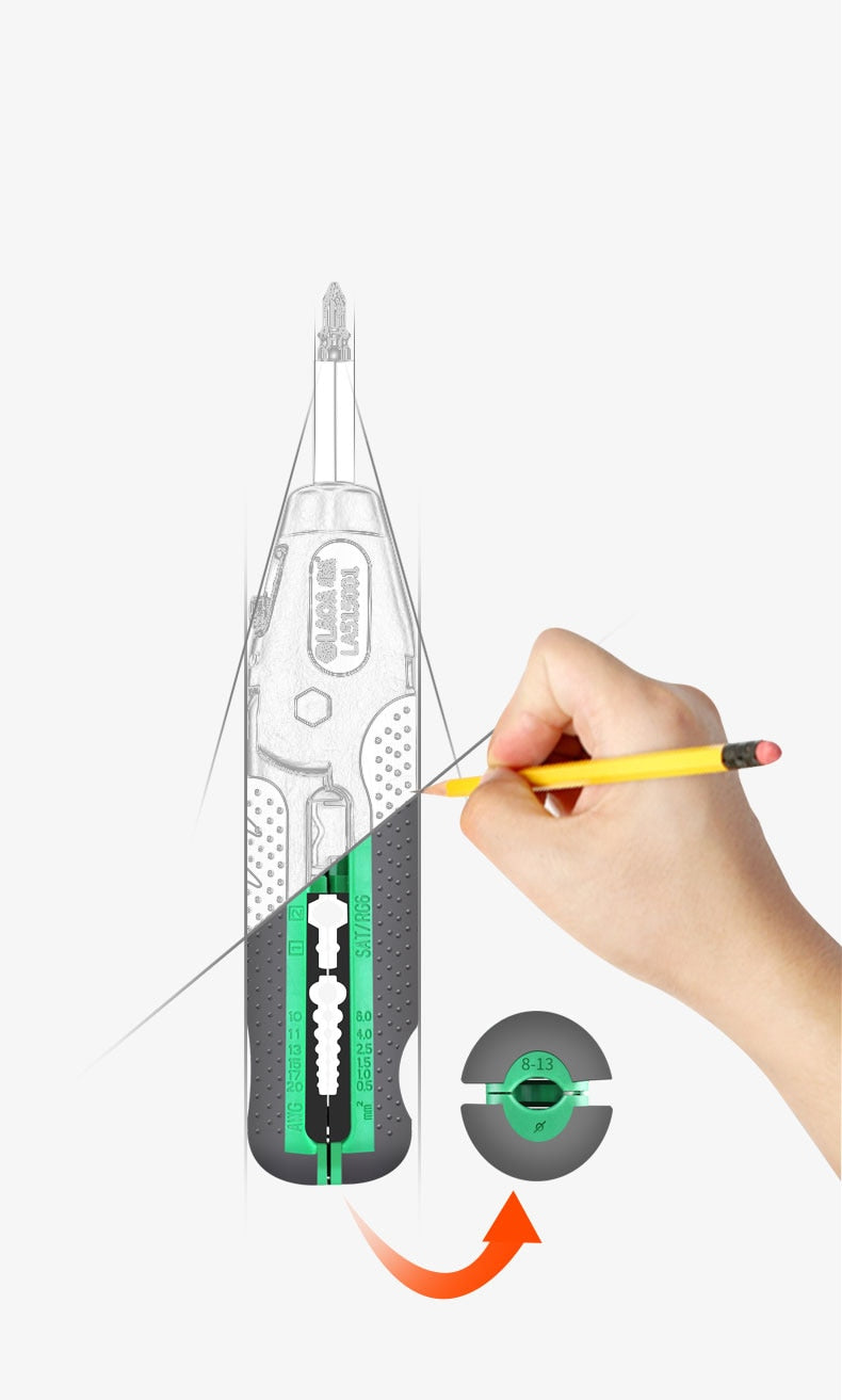 LAOA Multifunction Wire Stripping Pliers Screwdriver Test Pencil Electrical - KiwisLove