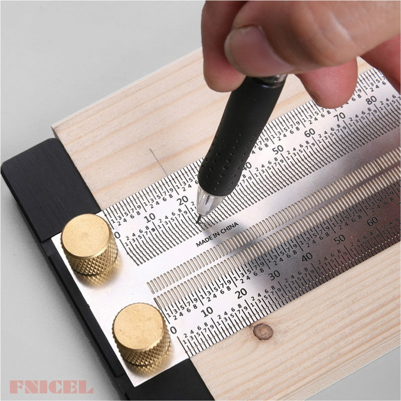 High-Precision Scale Ruler T-Type Hole  Scribing Mark Line Gauge Ruler Stainless - KiwisLove